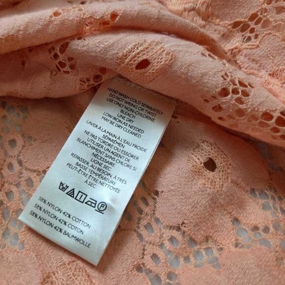 New XXS Anthropologie Pilcro The Keira lace collared button-front blouse Coral - Picture 6 of 10